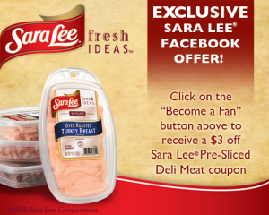 sara lee facebook offer