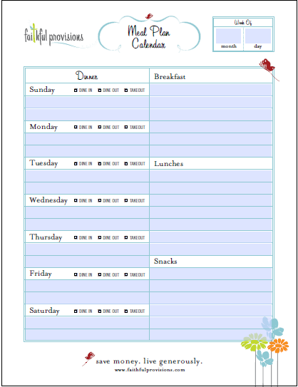 2011 weekly planner template. New to Menu Planning?