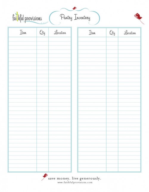 Free Download Pantry Inventory List Template Faithful Provisions