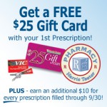 Harris Teeter:  Free $25 Gift Card with 1st Prescription