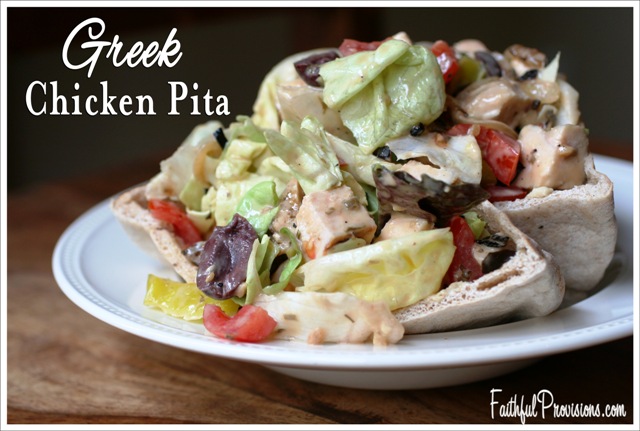 Greek Chicken Pita - Faithful Provisions