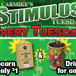 Carmike's: Stimulus Tuesdays $1 Drinks and Popcorn