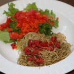 Roasted Red Pepper and Pesto with Angel Hair Pasta