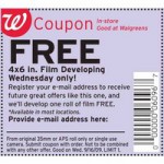 Walgreens:  Develop Free Roll of Film on Wednesday