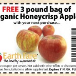 Freebies:  Bag of Organic Apples, Nescafe Samples and more.
