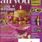 All You Magazine:  As low as $8.98 for a 1-Year Subcription