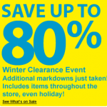 Michael's:  80% off Winter Clearance and 40% off Printable Coupon