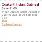 $1/2 Quaker Oatmeal Printable Coupon