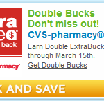 Double Bucks at CVS through March 15th