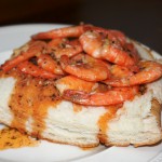 Spicy BBQ Shrimp over French Bread