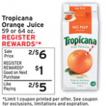 Walgreens:  Tropicana Juice Only $1/ea