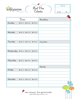 Meal Plan Worksheet