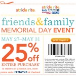 Stride Rite Sale – 25% Off May 27th – 31st