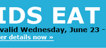 Ikea:  Kids Eat Free June 23rd – July 5th