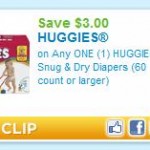 *HOT*  Huggies $3/1 Printable Coupon