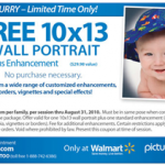 Walmart:  Free 10×13 Portrait at Picture Me