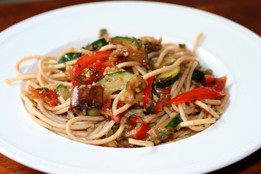 Thai Eggplant and Tomato Pasta Salad