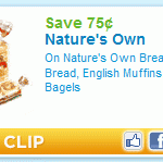 $0.75/1 Nature’s Own Breakfast Bread, English Muffins or Bagels Printable