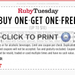 Ruby Tuesday BOGO Printable Coupon