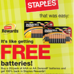 Free Batteries After Rewards at Staples and Office Depot