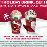 Starbucks:  Buy One Get One Free Drinks