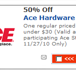 Ace Hardware 50% Off One Item Coupon