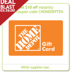 Home Depot $40 for a $50 Gift Card {Limited Time- few hours}