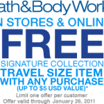 Bath & Body Works Free Item with Purchase