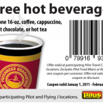 Free 16 oz Hot Beverage at Pilot Travel Centers