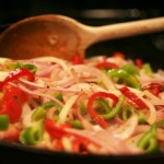 Kelly’s Kitchen Tips:  Batch Cooking Peppers and Onions