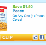 High Value $1.50/1 Peace Cereal Coupon