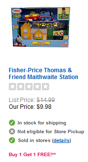 Thomas the Train B1G1 Free Sale at Toys R Us