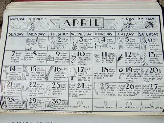 Free Download of April Nature Calendar
