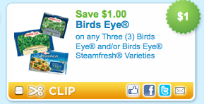 $1/3 Birds Eye Steamfresh Vegetables Coupon