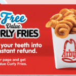 Free Arby’s Curly Fries (via Facebook)