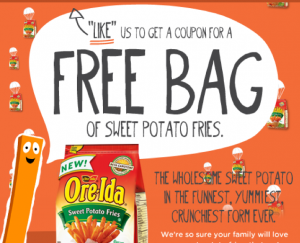 Free Bag of Ore Ida Potatoes on Faceboook