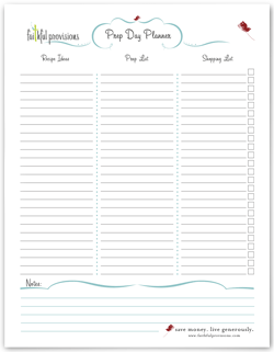 Kitchen Prep Day Planner Download Faithful Provisions