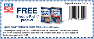 Free Breathe Right Strips at Rite Aid