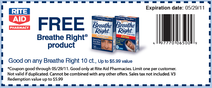 Free Breathe Right Strips at Rite Aid