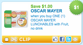 $1/1 Oscar Mayer Lunchables with Fruit Coupon