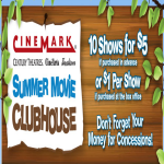 $1 Cinemark Movies with Summer Movie Clubhouse