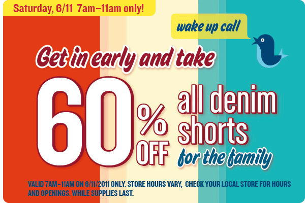 Old Navy: 60% Off Shorts and More