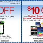 Staples: $10 off Ink Coupons