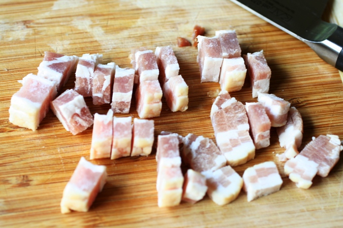 Diced-bacon
