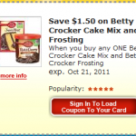 $1.50 Off Betty Crocker Cake Mix and Frosting
