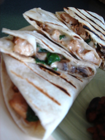 pork-spinach-quesadilla