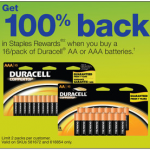 FREE Duracell Batteries at Staples