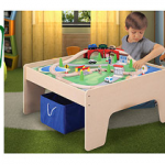 Wooden Train & Activity Table with 45-piece Train Set and Storage Bin $59 Shipped