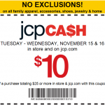 $10 Off $25 Purchase at JCPenney is Back!