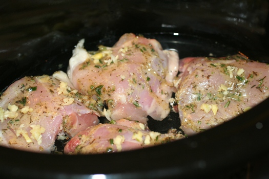 Herbed Chicken, Rice and Spinach - crock pot